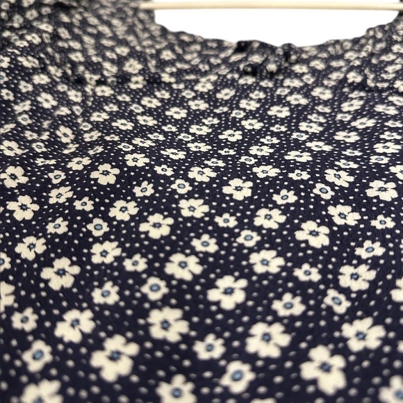 Sequin Hearts Women's Floral A-Line Dress Navy with Puff Short Sleeves XS - Picture 9 of 12